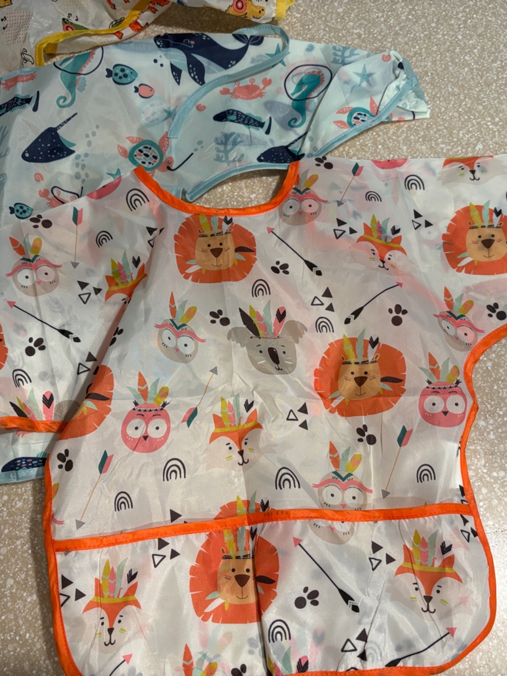 Long-Sleeve Waterproof Baby Bibs / art smocks